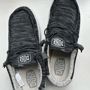Hey Dude Mens Lightweight Black Knit Slip-On Shoes